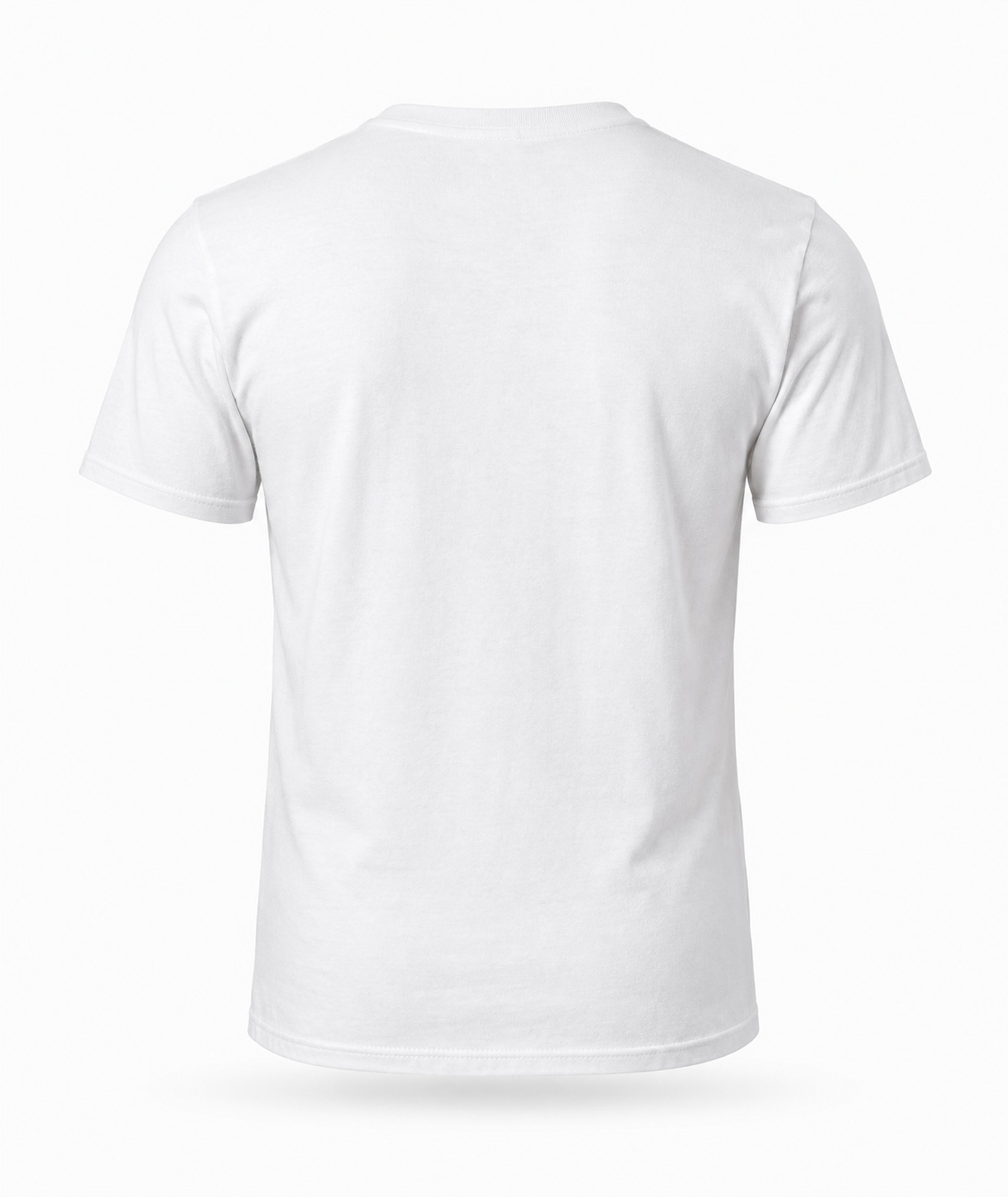 T-Shirt Rückansicht mit Messlinien: A = Brustbreite, B = Länge